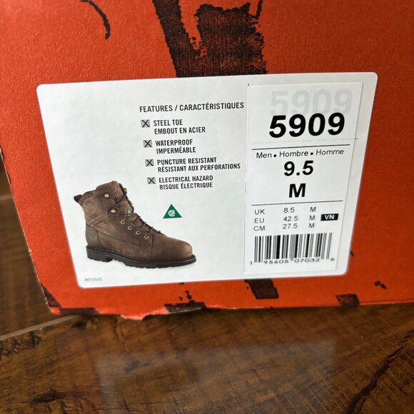 WORX BY RED WING 5909 - STEEL TOED BOOTS - WATERPROOF - SIZE 9.5M - BRAND NEW main image 6